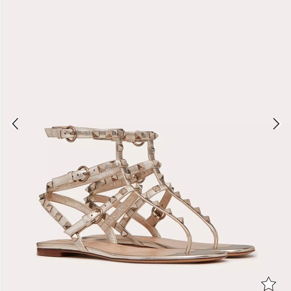 Valentino ROCKSTUD METALLIC FLAT FLIP-FLOP SANDAL - Picture 6 of 7